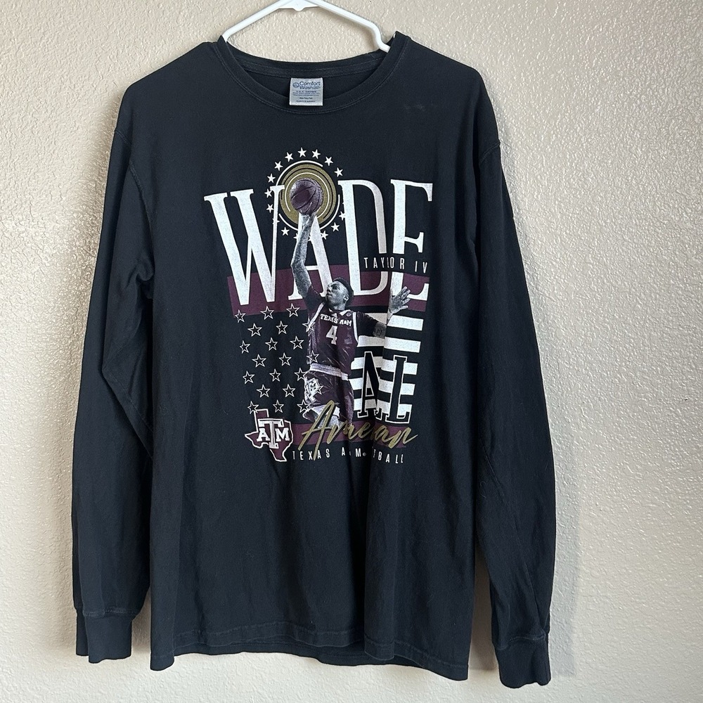 Texas A&M Taylor Wade IV Long‎ Sleeve Mens Shirt Size Medium Comfort Colors NCAA